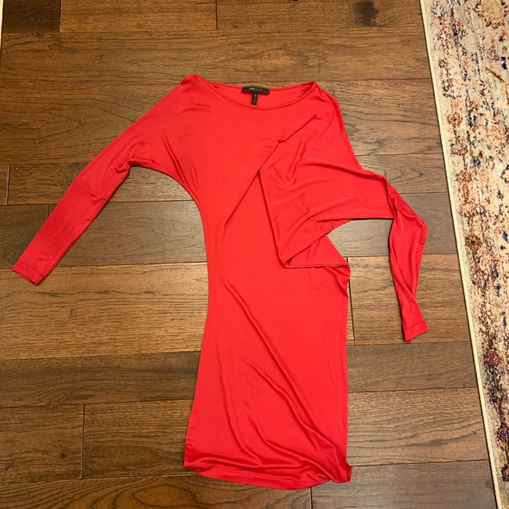 Red fitted dress